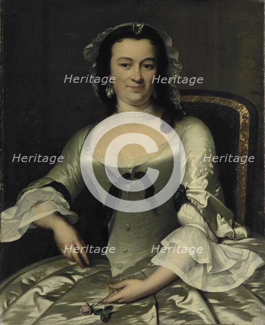 Portrait of Maria Henriëtte van de Pol, Wife of Willem Sautijn, 1750-1760. Creator: Frans van der Mijn.