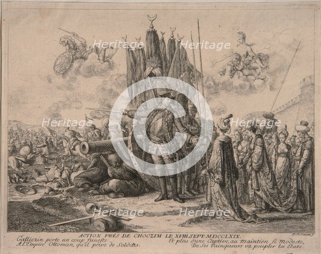 Prince Alexander Mikhaylovich Golitsyn at the Siege of the Khotyn Fortress 1769, 1769. Artist: Chodowiecki, Daniel Nikolaus (1726-1801)