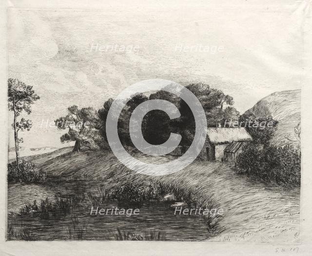 Landscape with a Pond. Creator: Alphonse Legros (French, 1837-1911).