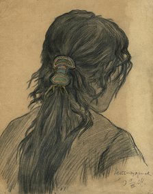 Beaded Hairpin in a Woman's Hair, Ust'-Ozernoe, 1927. Creator: Dmitrii Innokent'evich Karatanov.