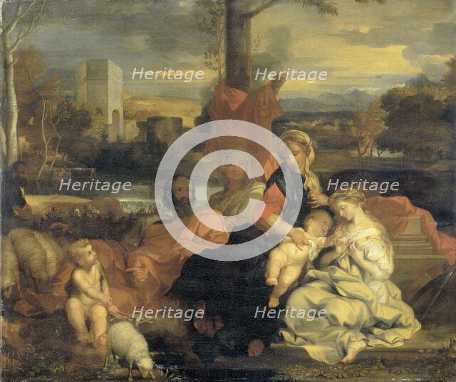 The Mystic Marriage of St Catherine, 1650-1720. Creator: Follower of Sébastien Bourdon.