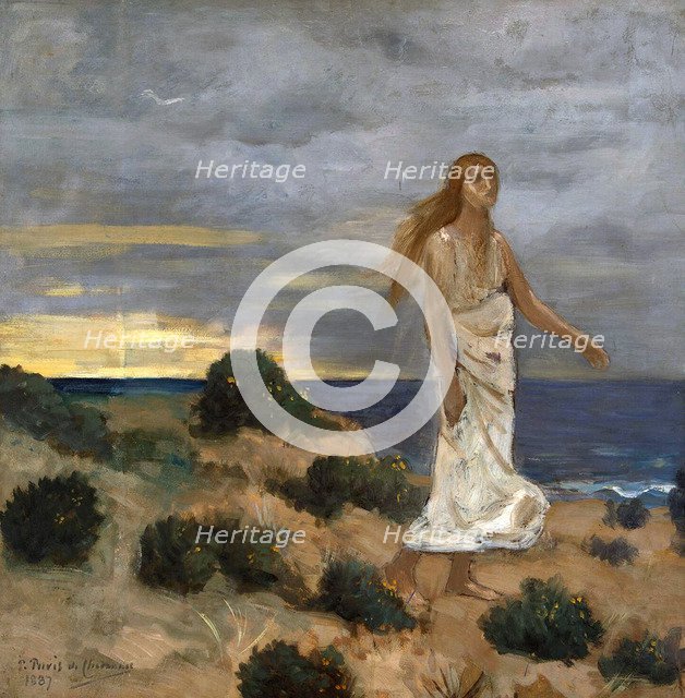 Woman on the Beach', 1887. Creator: Puvis de Chavannes, Pierre Cécil (1824-1898).