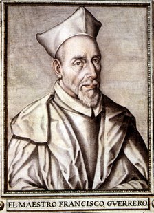 Francisco Guerrero (1528-1599). Spanish composer, engraving in the book 'Libro de descripción de …