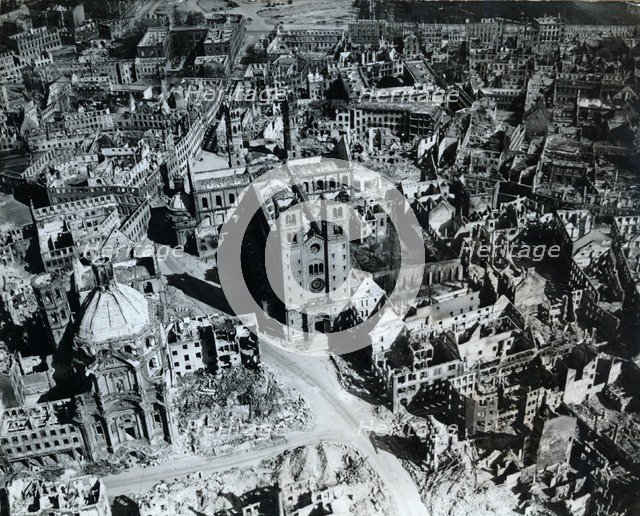 Würzburg, Germany, after Allied bombing, World War II, 1945. Artist: Unknown