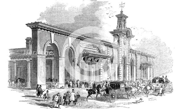 The New Bricklayers' Arms Terminus of the South-Eastern Railway, 1844. Creator: Stephen Sly.