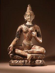 The Buddhist Goddess Victorious Wisdom Tara (Jina-Prajna Tara), c.15th century. Creator: Unknown.