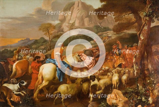 The Angel Appearing to the Shepherds, mid-late 17th century. Creator: Giovanni Benedetto Castiglione.