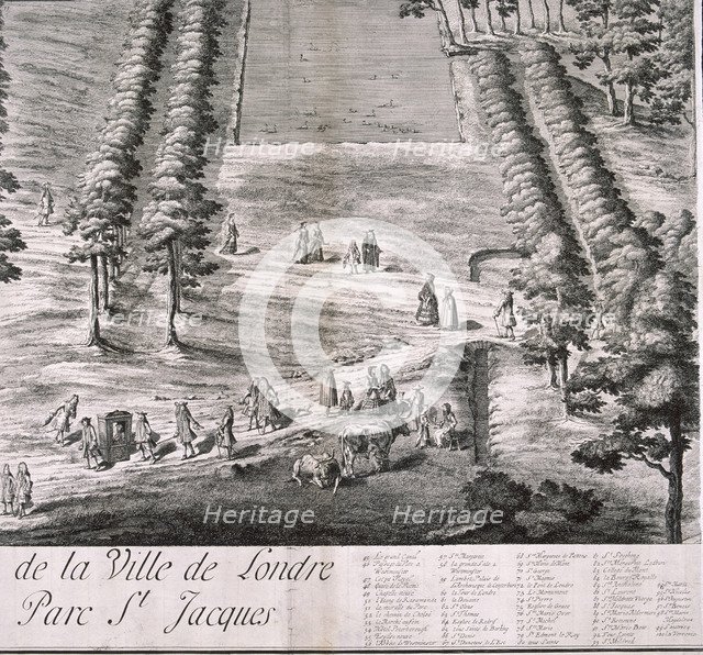 Panoramic view of London, 1720. Artist: Johannes Kip