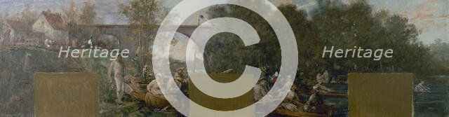 Esquisse pour la mairie de Nogent-sur-Marne : Canotiers sur la Marne, 1889. Creator: Francois Lafon.