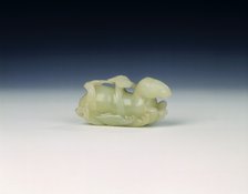 Jade horse with books on a bed of waves, early Qing dynasty, China, 1645-1735. Artist: Unknown