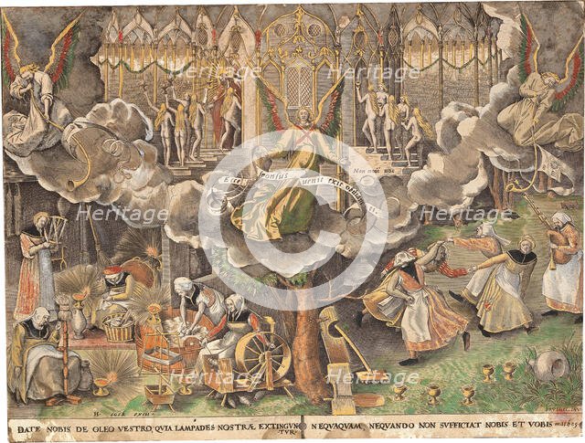 The Parable of the Wise and Foolish Virgins, c. 1560. Creator: Bruegel (Brueghel), Pieter, the Elder (ca 1525-1569).