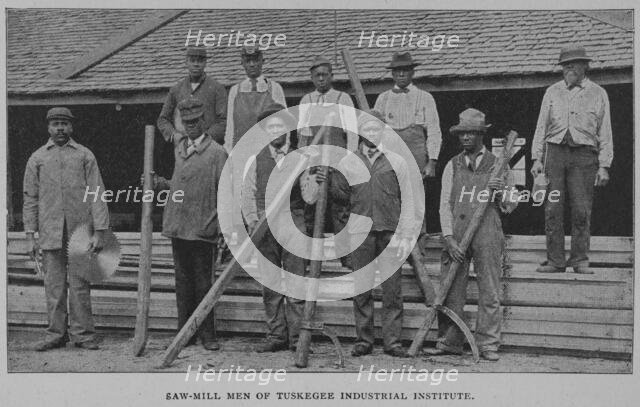 Saw-mill men of Tuskegee Industrial Institute, 1902. Creator: Unknown.