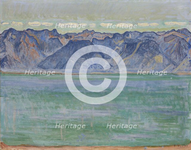 Lake Geneva with the Savoy Alps, c. 1905. Creator: Hodler, Ferdinand (1853-1918).