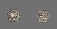 Denarius Serratus (Coin) Depicting the God Saturn, 106 BCE. Creator: Unknown.