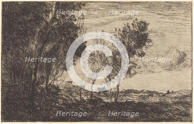 In the Dunes: Souvenir of The Hague (Dans les dunes: Souvenir du bois de La Haye), 1869. Creator: Jean-Baptiste-Camille Corot.