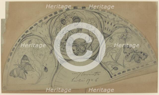 Fan Design [recto], probably 1906. Creator: Lovis Corinth.