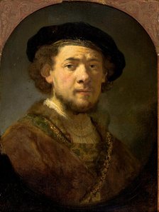 Portrait of a Young Man with a Golden Chain (Self-Portrait with a Golden Chain), c. 1635. Creator: Rembrandt van Rhijn (1606-1669).