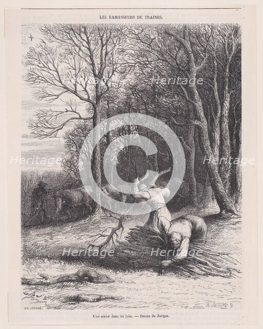 Une scène dans les bois; from Magasin Pittoresque, ca. 1852. Creator: Jacques-Adrien Lavieille.
