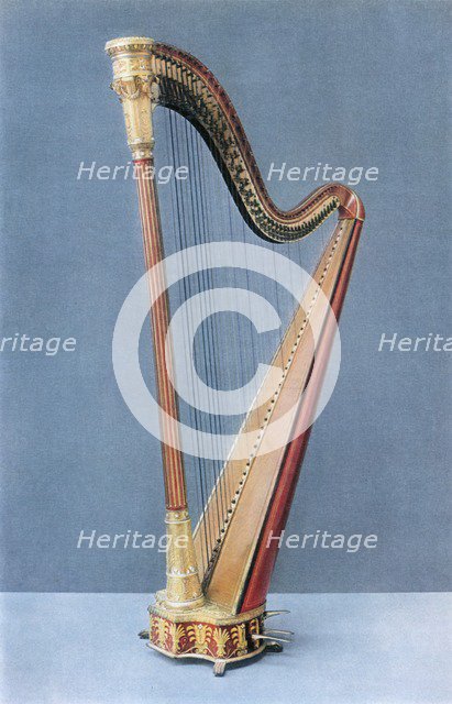 'Double-pedal harp made by Erard Frères, Paris, mid-nineteenth century', 1948. Artist: Unknown.