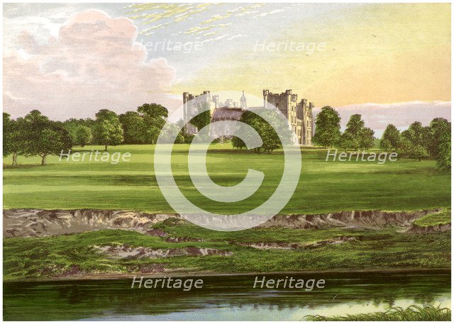 Lumley Castle, County Durham, home of the Earl of Scarbrough, c1880. Artist: Unknown