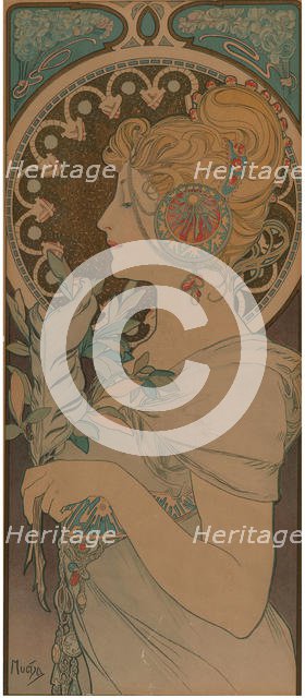Feather, 1899. Creator: Mucha, Alfons Marie (1860-1939).