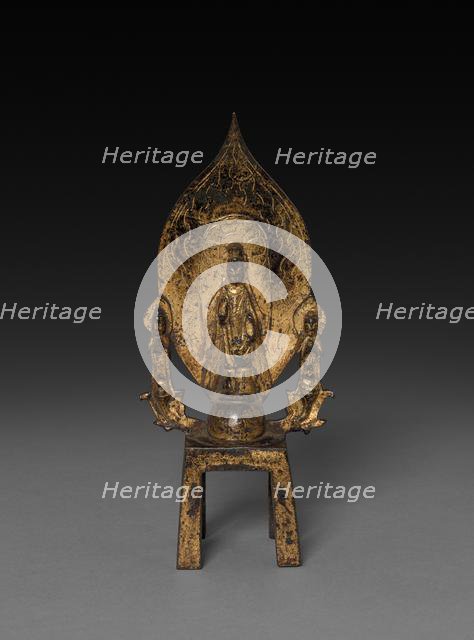 Sakyamuni with Two Attendants, 7th Century. Creator: Unknown.