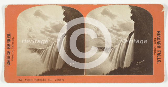Sunset, Horseshoe Fall - Niagara, 1850/94. Creator: George Barker.