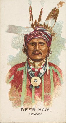 Deer Ham, Ioway, from the American Indian Chiefs series (N2) for Allen & Ginter Cigarettes..., 1888. Creator: Allen & Ginter.