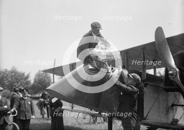 Curtiss Airplane Tests And Demonstrations; Twin Engine Biplane, Potomac Park, 1916. Creator: Harris & Ewing.
