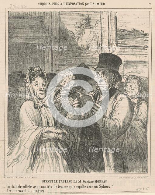Devant le tableau de M. G. Moreau, 19th century. Creator: Honore Daumier.