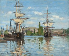 Ships Riding on the Seine at Rouen, 1872/1873. Creator: Claude Monet.