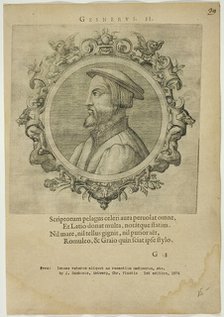 Portrait of Gesnerus, published 1574. Creators: Unknown, Johannes Sambucus.