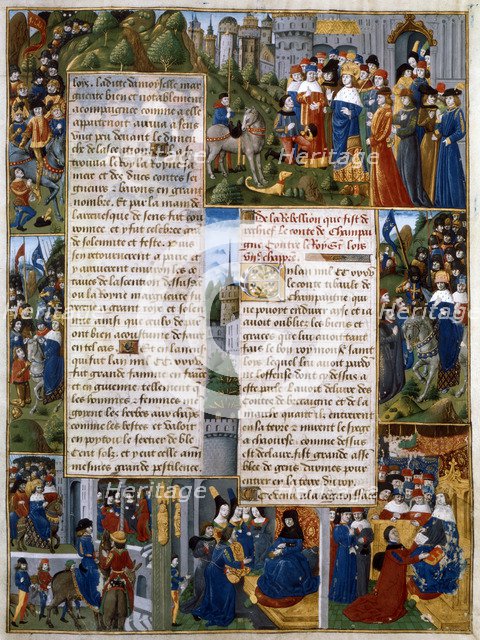 Episodes from the rebellion of Thibaut de Champagne, 15th century. Artist: Unknown