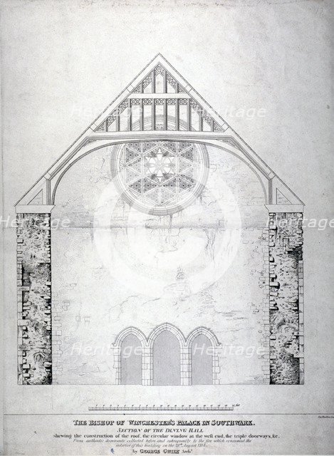 Winchester Palace, Southwark, London, c1814. Artist: George Hawkins