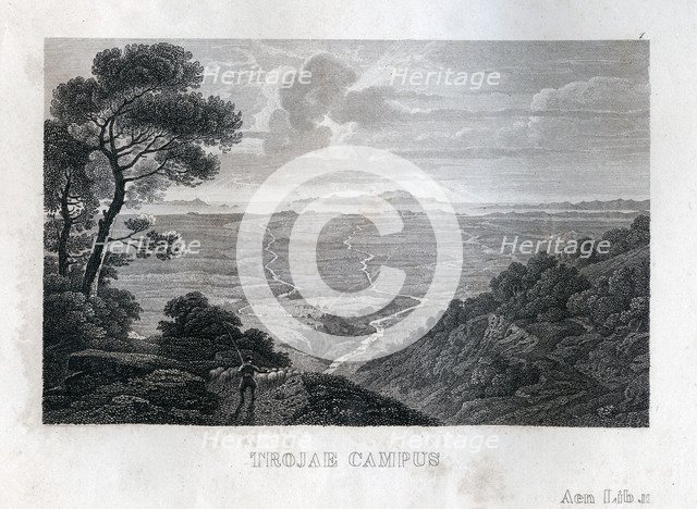 View over the fields of Troy, c1833. Artist: Unknown