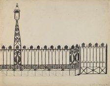 Wrought Iron Fence, 1935/1942. Creator: David P. Willoughby.