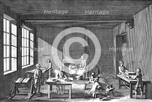 Needle-making, 1751-1780. Artist: Unknown