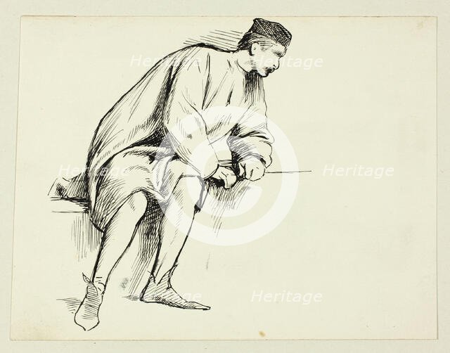 Seated Man Leaning on his Arm, n.d. Creator: Henry Stacy Marks.