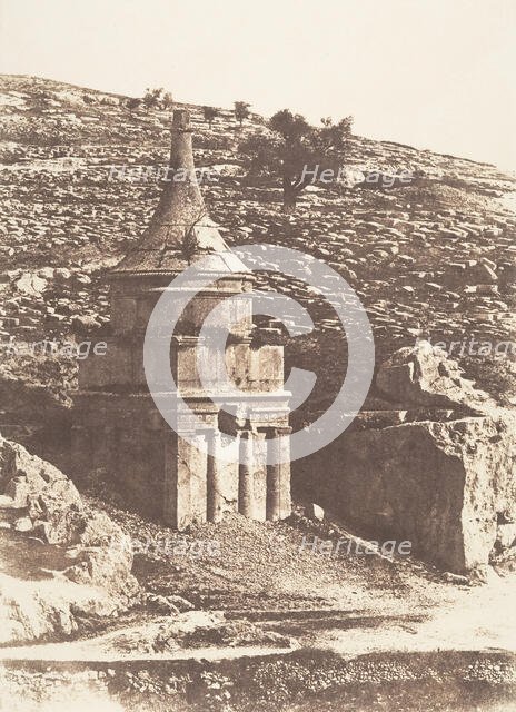 Jérusalem, Vallée de Josaphat, Tombeau d'Absalon, 1854. Creator: Auguste Salzmann.