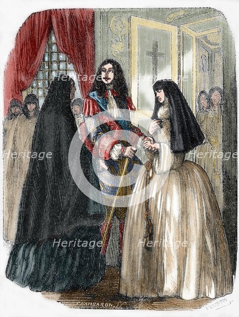 Louis XIV and his mistress Louise de La Valliere, 19th century. Creator: Unknown.
