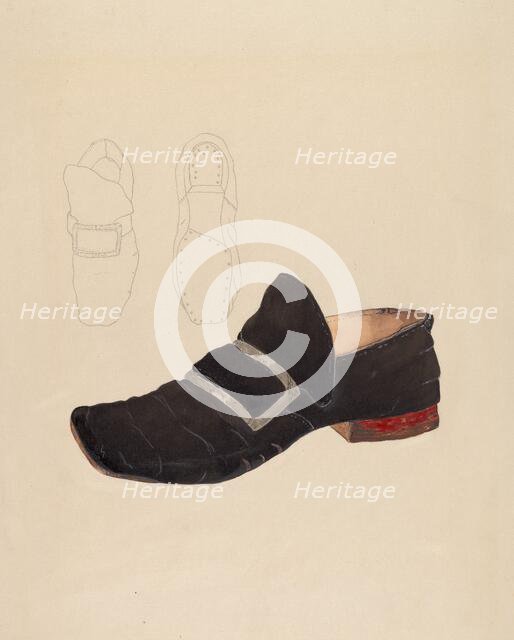 Man's Shoe, 1935/1942. Creator: Gladys Cook.