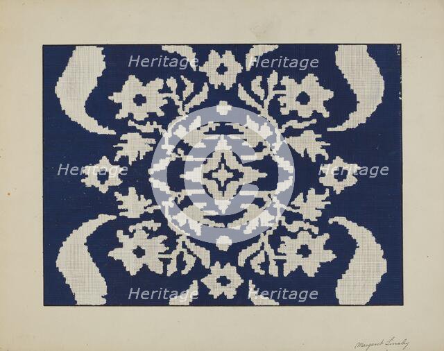 Coverlet Section, c. 1940. Creator: Margaret Linsley.