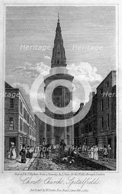 Christ Church, Spitalfields, London, 1817.Artist: Thomas Higham
