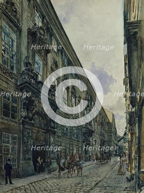 The Winter Palace of Prince Eugene of Savoy on Himmelpfortgasse in Vienna, 1882. Creator: Rudolf von Alt.