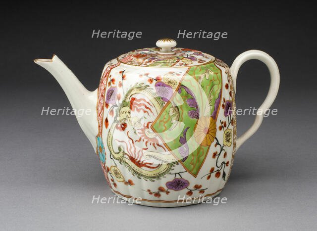 Teapot, Worcester, c. 1770. Creator: Royal Worcester.