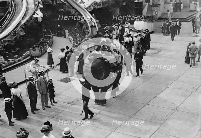 Coney Island, Riding Elephant, 1911. Creator: Bain News Service.