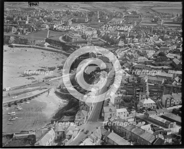 Fore Street and Towan Sands, Newquay, Cornwall, c1930s. Creator: Arthur William Hobart.