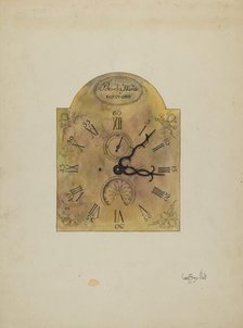 Grandfather Clock Dial, 1936. Creator: Geoffrey Holt.