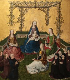 Madonna with Child in rose arbor, ca 1470. Creator: Master of the Life of the Virgin (active 1463-1490).