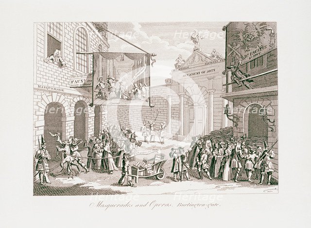 'Masquerades and Operas. Burlington Gate', 18th century. Artist: Unknown